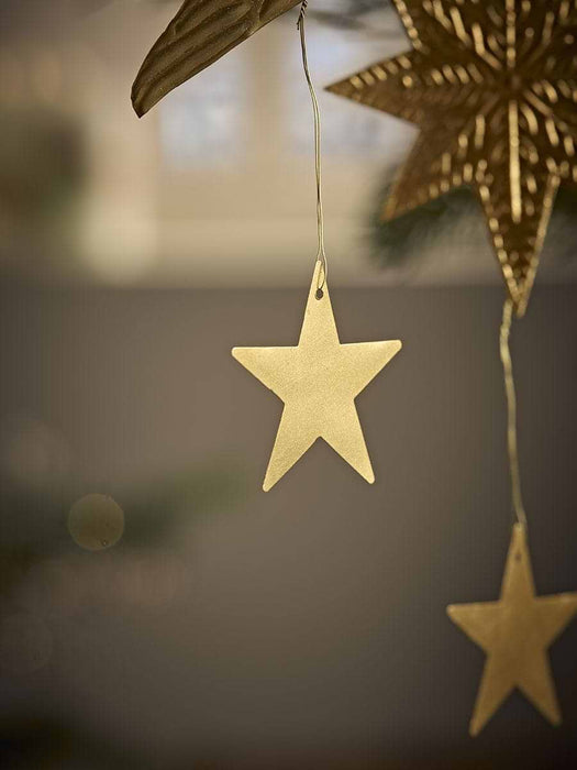 Set of Three Festive Brass Hanging Decorations