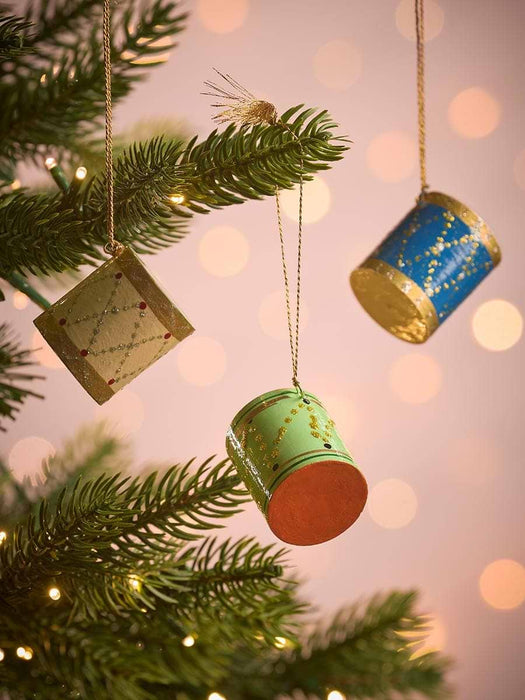 Three Hanging Christmas Drums