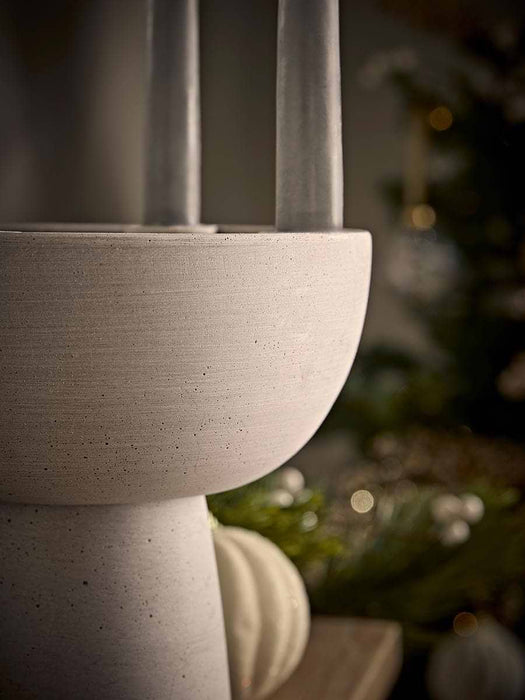 Tall Stone Look Candle Holder