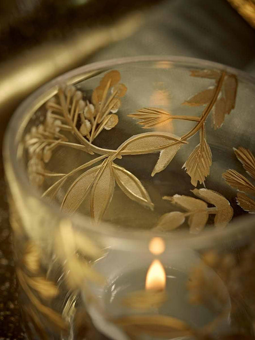 Hand Cut Golden Berry Tealight Holder - Small