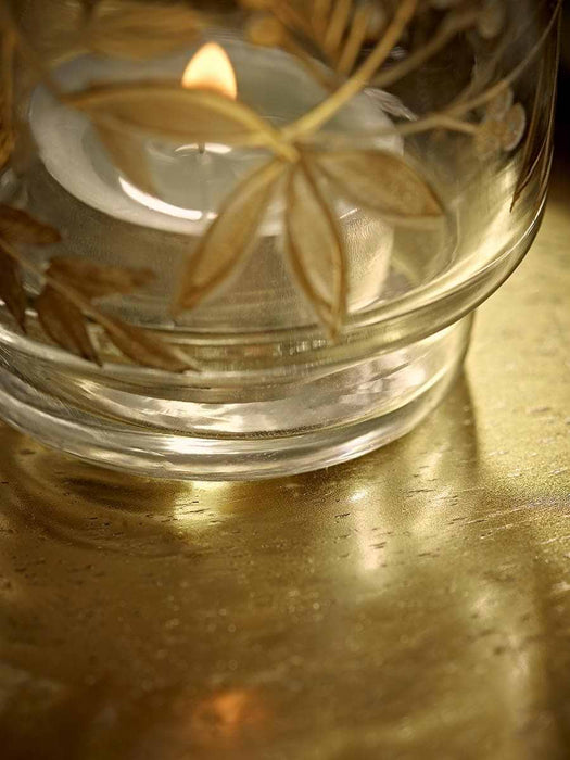 Hand Cut Golden Berry Tealight Holder - Small