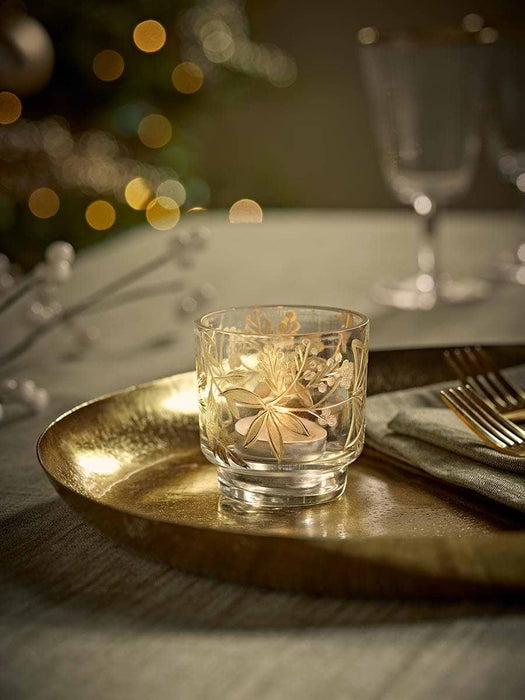 Hand Cut Golden Berry Tealight Holder - Small