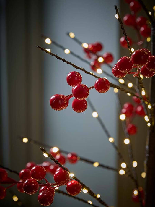 Indoor Outdoor Light Up LED Red Berry Tree