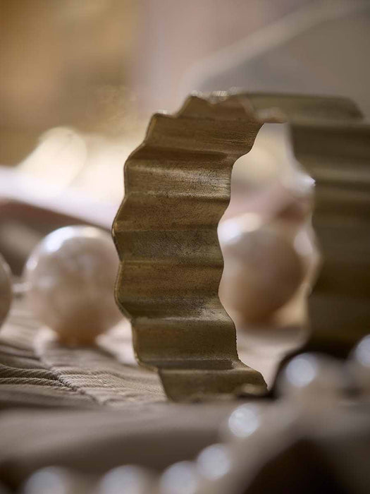 Four Metal Ridged Napkin Rings
