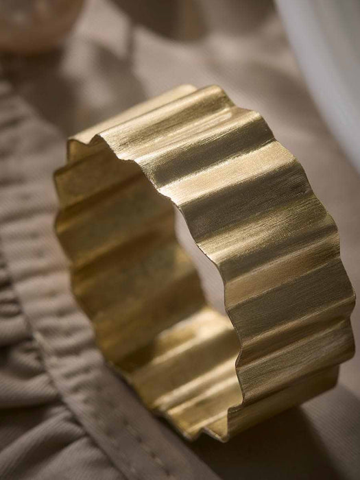 Four Metal Ridged Napkin Rings