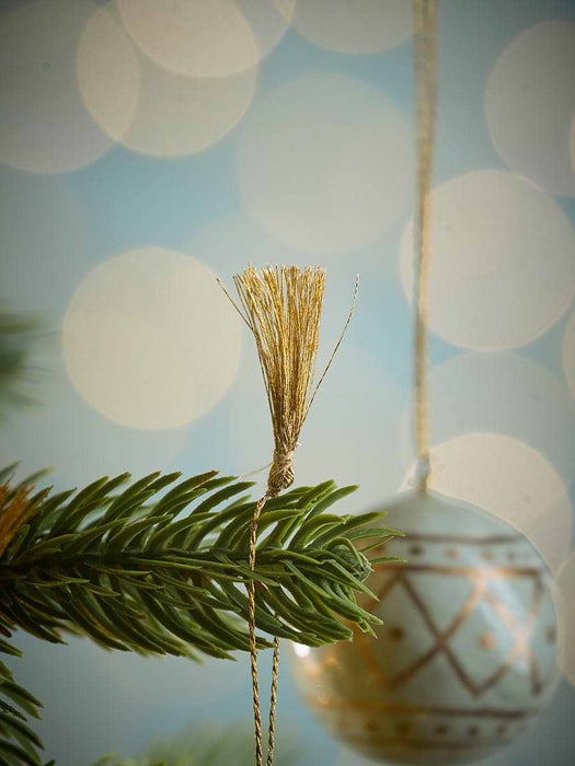 Four Paper Mache Baubles - Green Mix