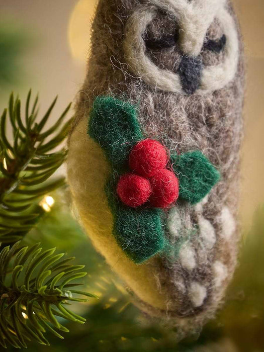 Winter Woodland Felt Owl