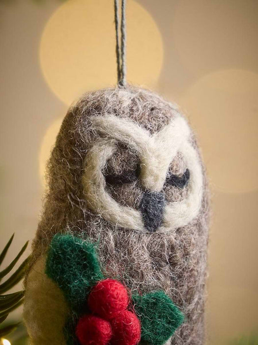 Winter Woodland Felt Owl