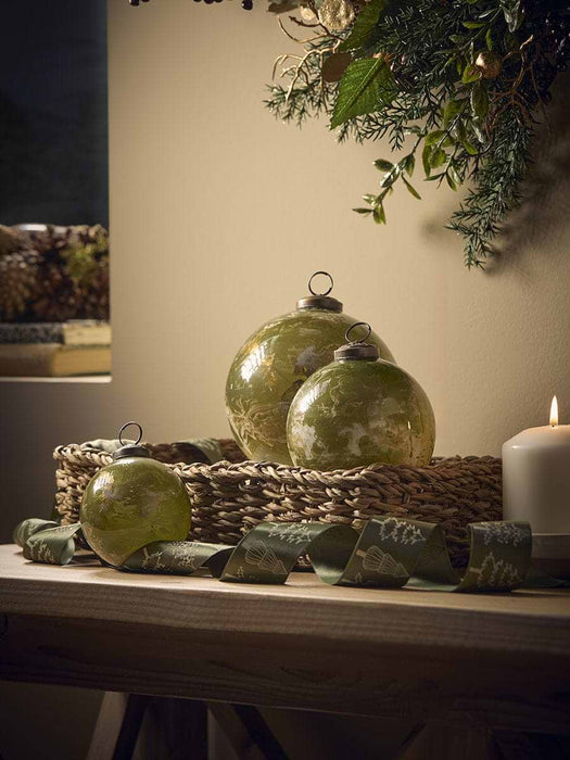 Three Beautiful Glass Marble Effect Baubles