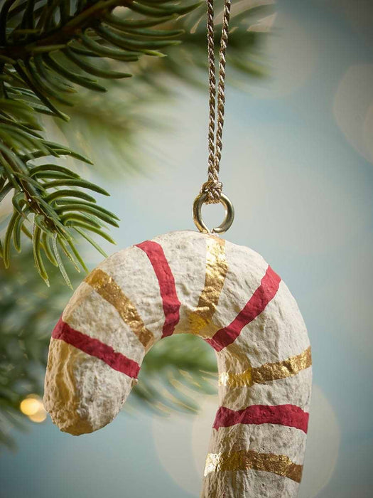Six Paper Mache Candy Canes