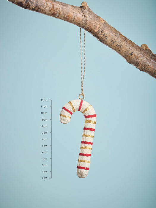 Six Paper Mache Candy Canes