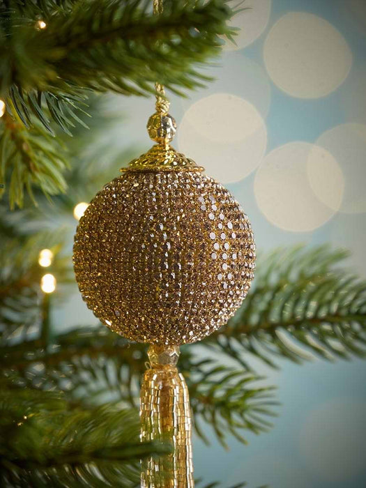 Three Golden Beaded Tassels