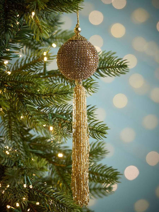 Three Golden Beaded Tassels