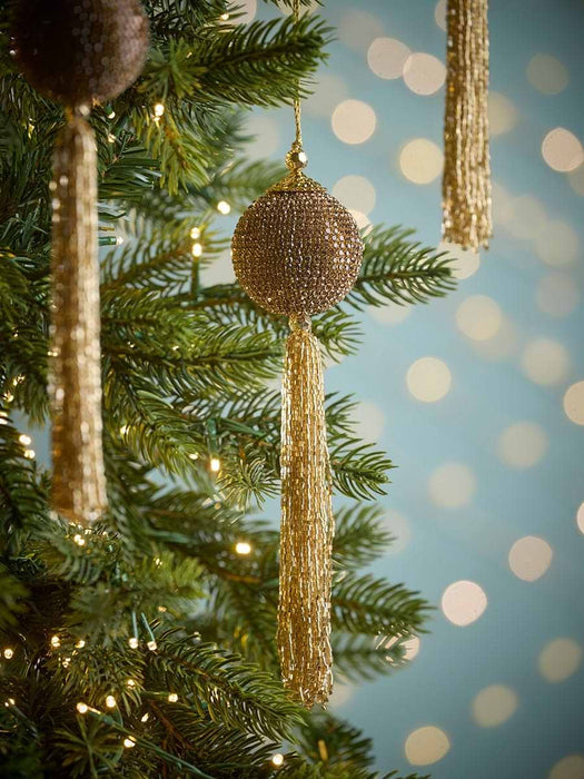 Three Golden Beaded Tassels