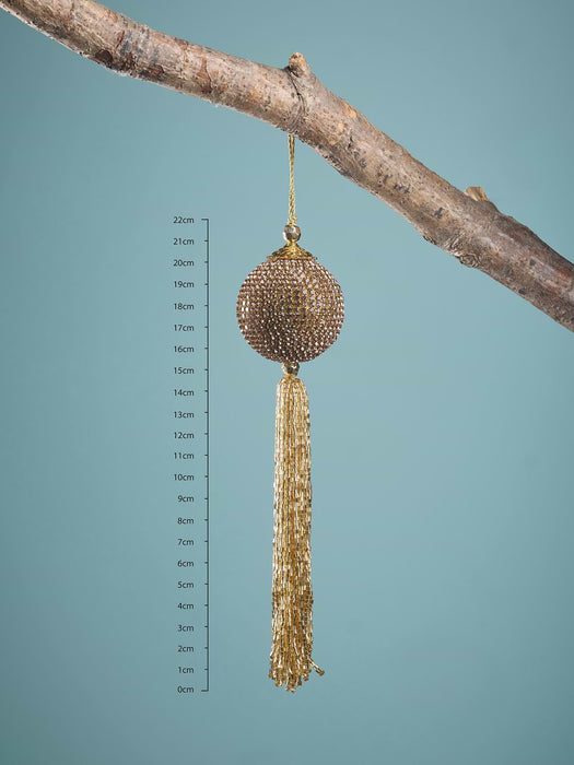 Three Red Beaded Tassels