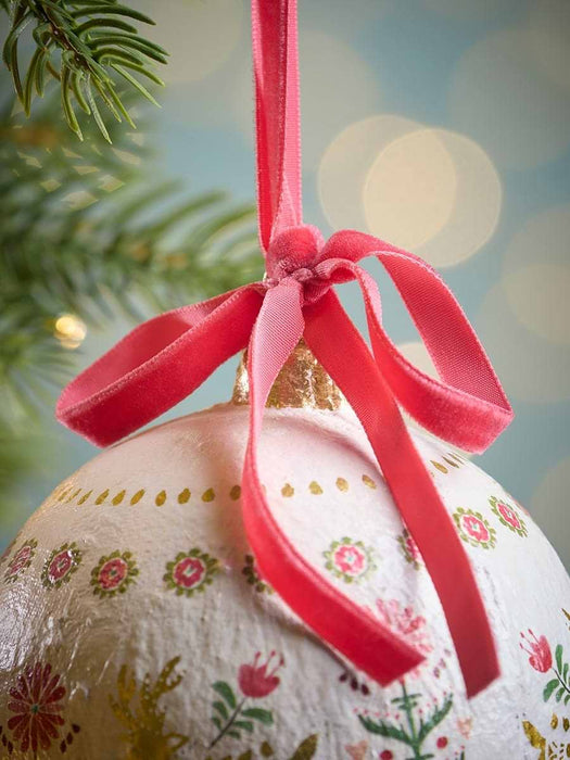 Four Reindeer Paper Mache Baubles