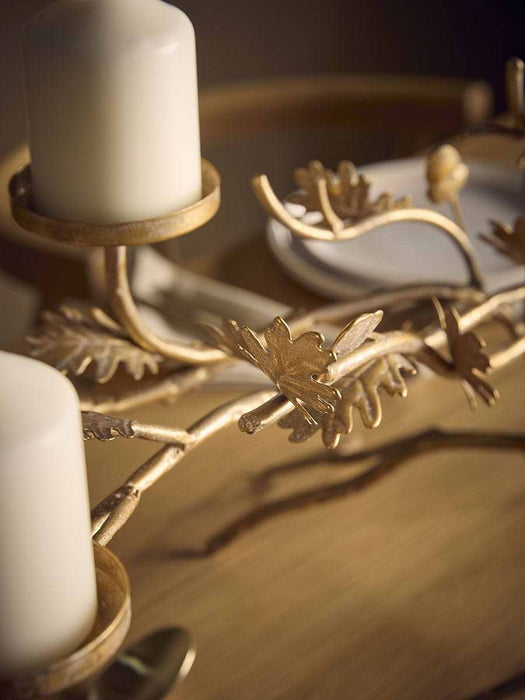 Winter Leaf Branch Candle Holder