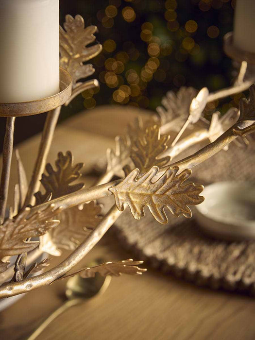 Winter Leaf Branch Candle Holder