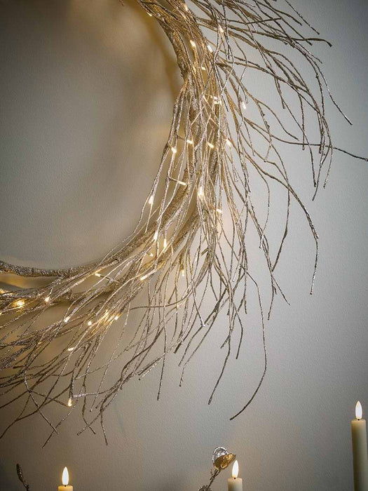 Golden Glow Light Up Wreath
