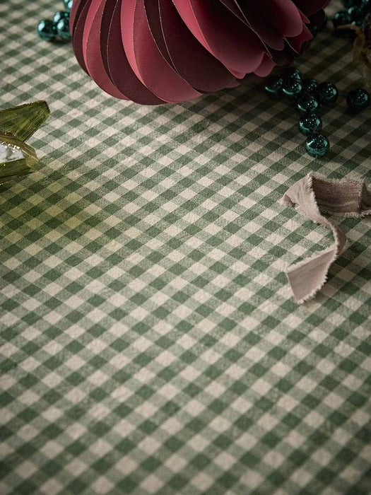Cotton Gingham Tablecloth - Green