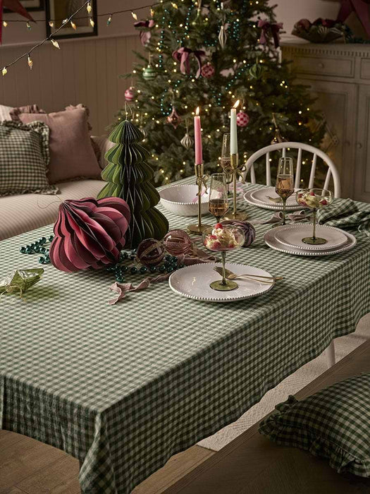 Cotton Gingham Tablecloth - Green