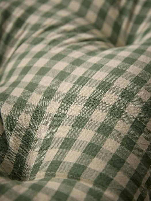 Cotton Gingham Seat Pad- Green