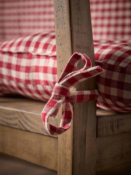 Cotton Gingham Seat Pad- Red
