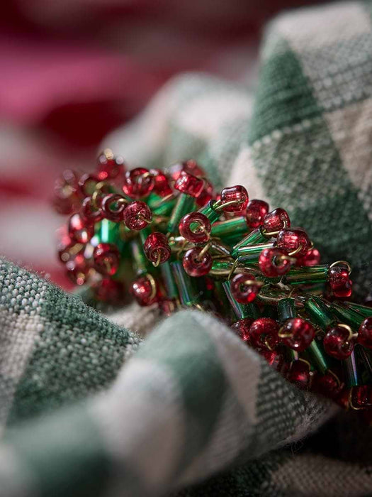 Four Beaded Wreath Napkin Rings