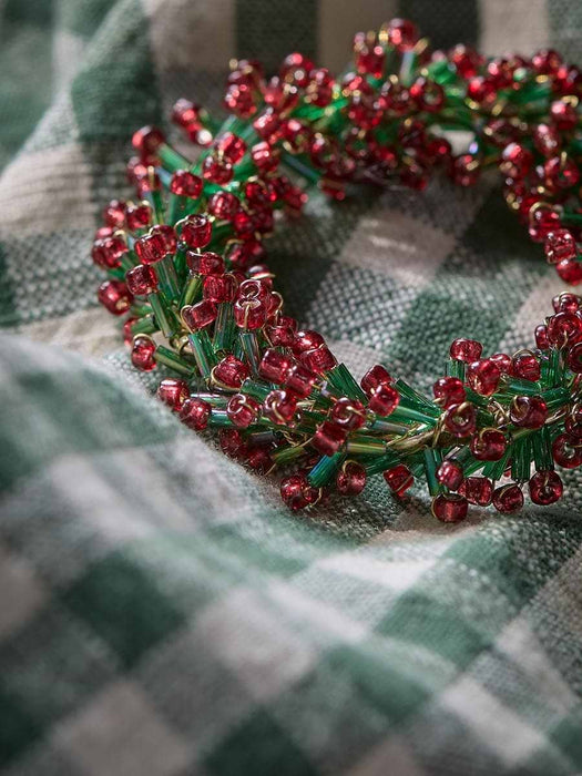 Four Beaded Wreath Napkin Rings