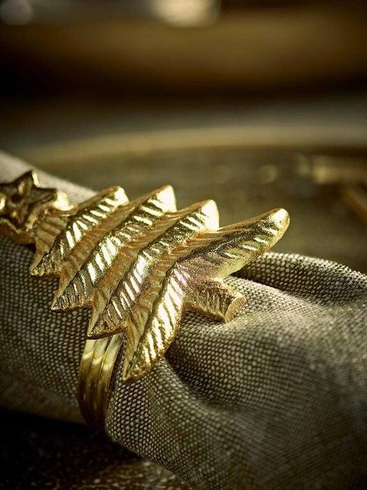 Four Metal Tree Napkin Rings