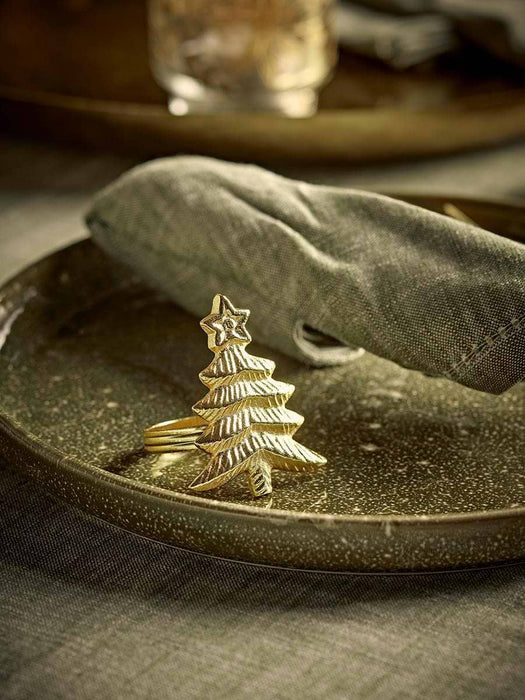Four Metal Tree Napkin Rings