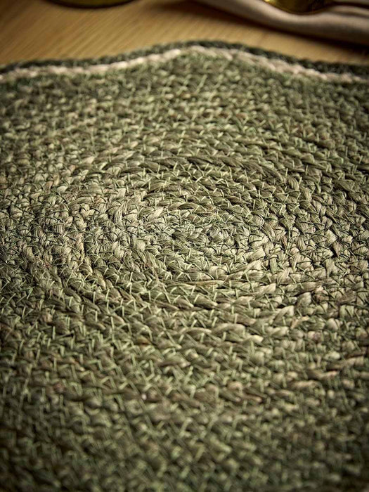 Jute Scalloped Placemat - Green