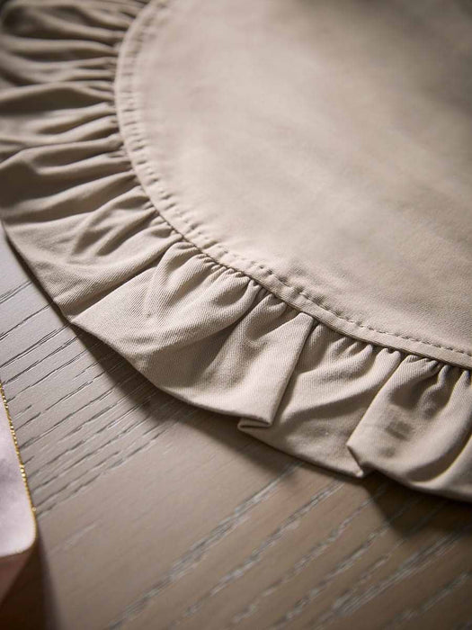 Four Ruffle Edge Placemats - Beige