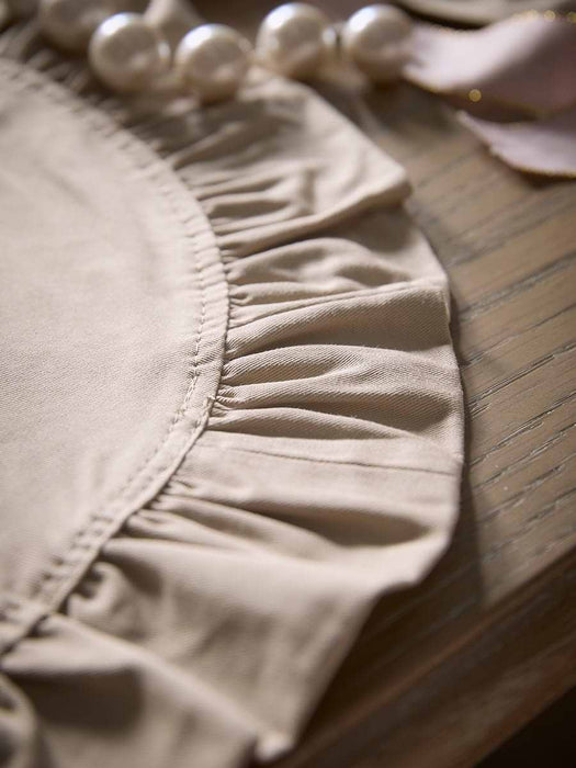 Four Ruffle Edge Placemats - Beige