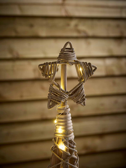 Cylindrical Wicker Cone LED Christmas Tree - Large