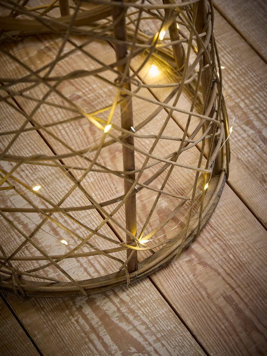 Cylindrical Wicker Cone LED Christmas Tree - Large
