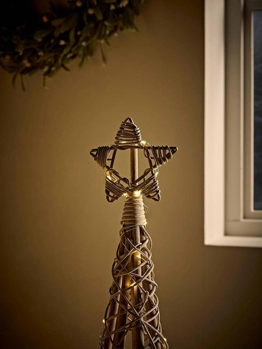 Cylindrical Wicker Cone LED Christmas Tree - Large