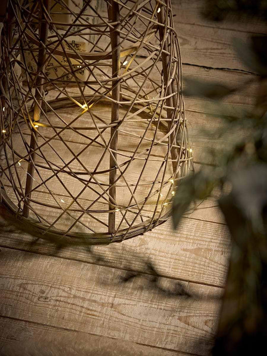 Cylindrical Wicker Cone LED Christmas Tree - Large