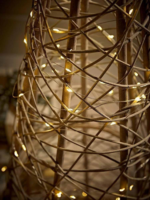 Cylindrical Wicker Cone LED Christmas Tree - Small