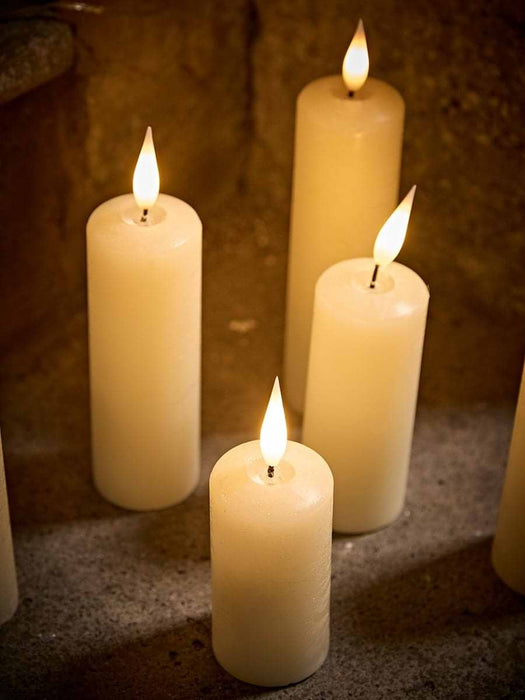 Nine Slim Pillar Faux Candles