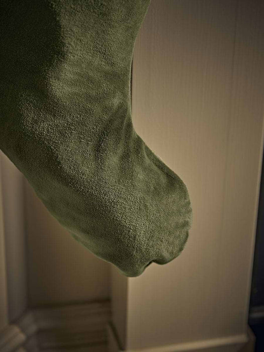 Velvet Ruffle Stocking - Green