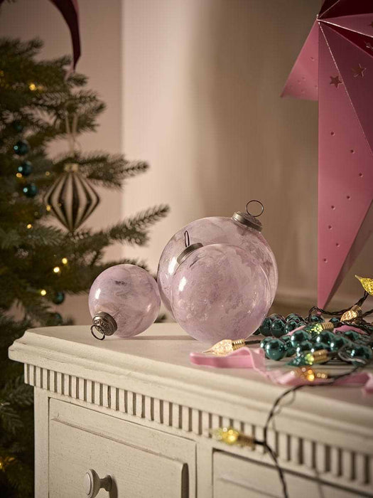 Three Beautiful Glass Marble Effect Baubles