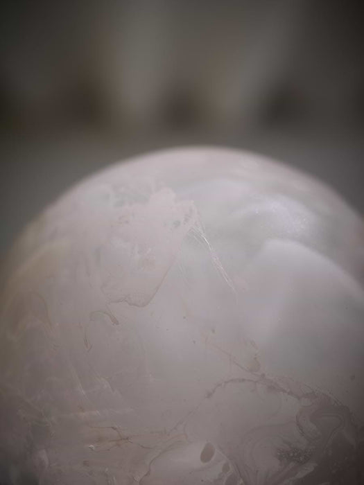Three Beautiful Glass Marble Effect Baubles - White