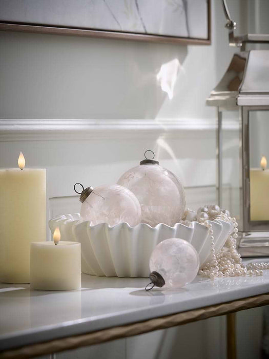 Three Beautiful Glass Marble Effect Baubles