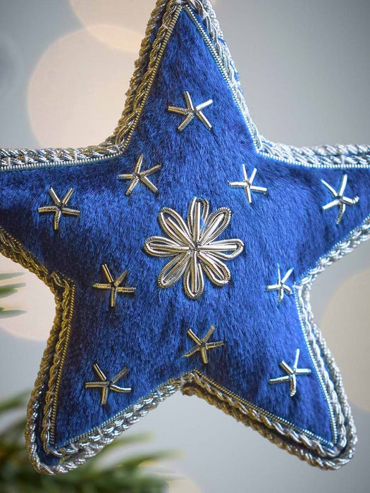 Four Hanging Midnight Velvet Stars