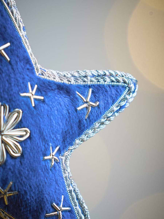 Four Hanging Midnight Velvet Stars