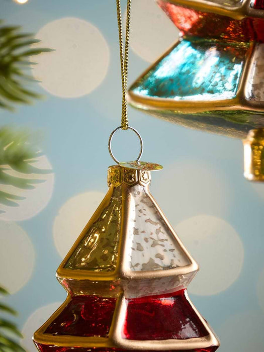 Three Multicoloured Glass Hanging Trees