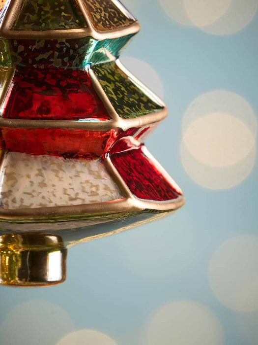 Three Multicoloured Glass Hanging Trees