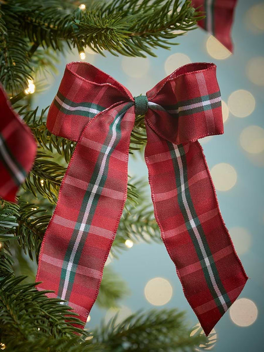 Three Red Tartan Tree Bows