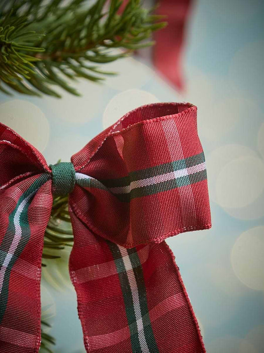 Three Red Tartan Tree Bows
